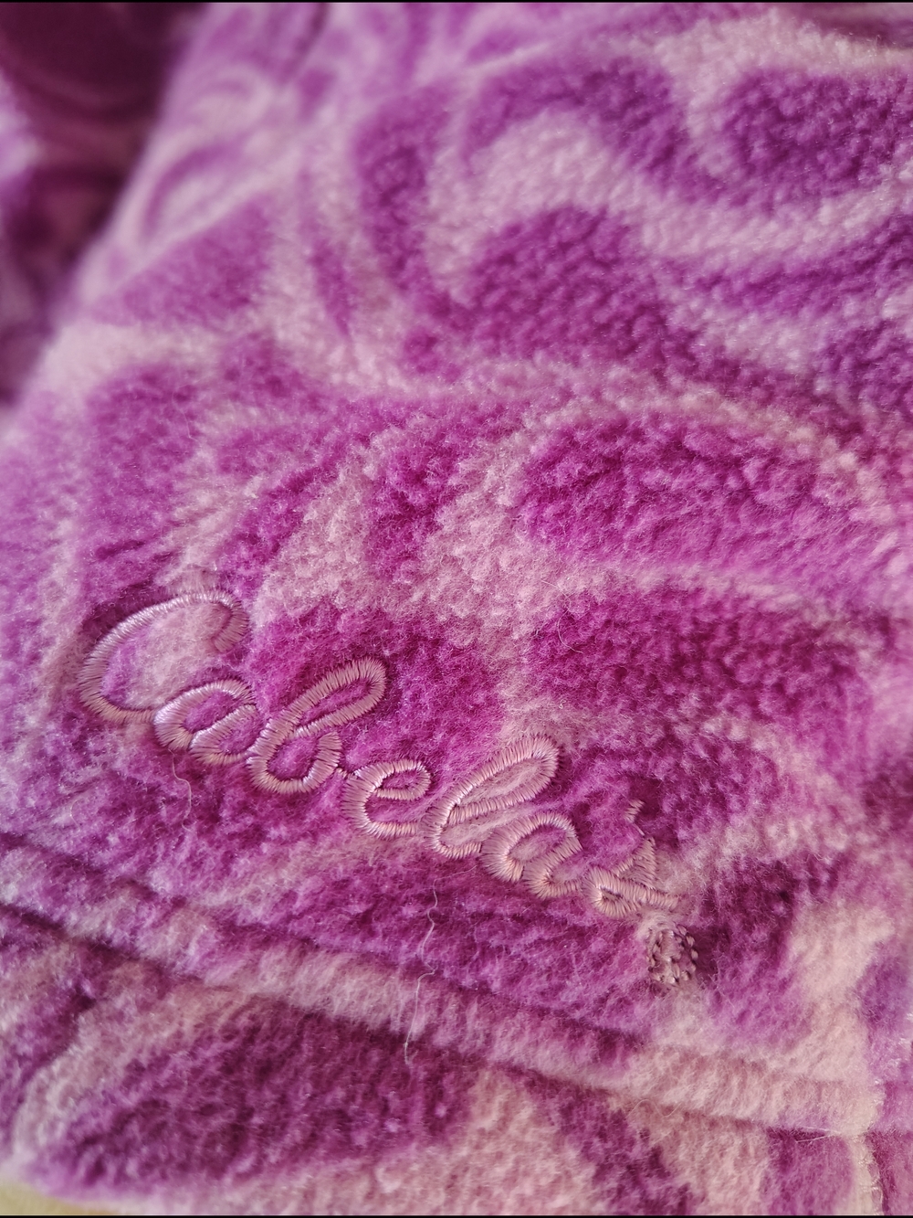 Cabela's Pink & Purple Patterned Fleece Zip-Up Jacket - Picture 2 of 4